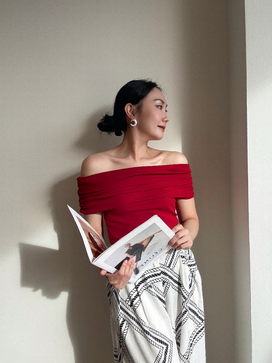 London Linen Texture Grid Wide Leg Pants