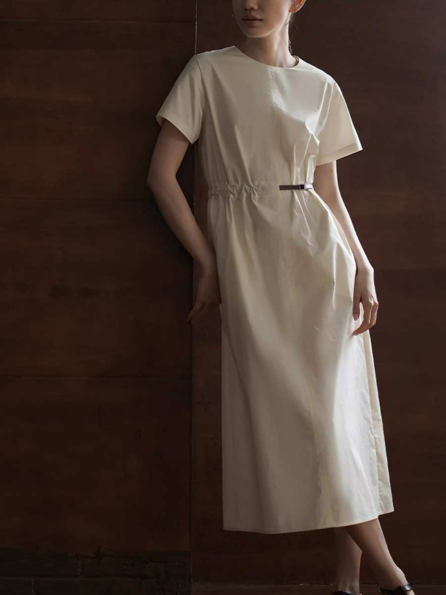 Hayes Cotton Midi Dress with Belt 