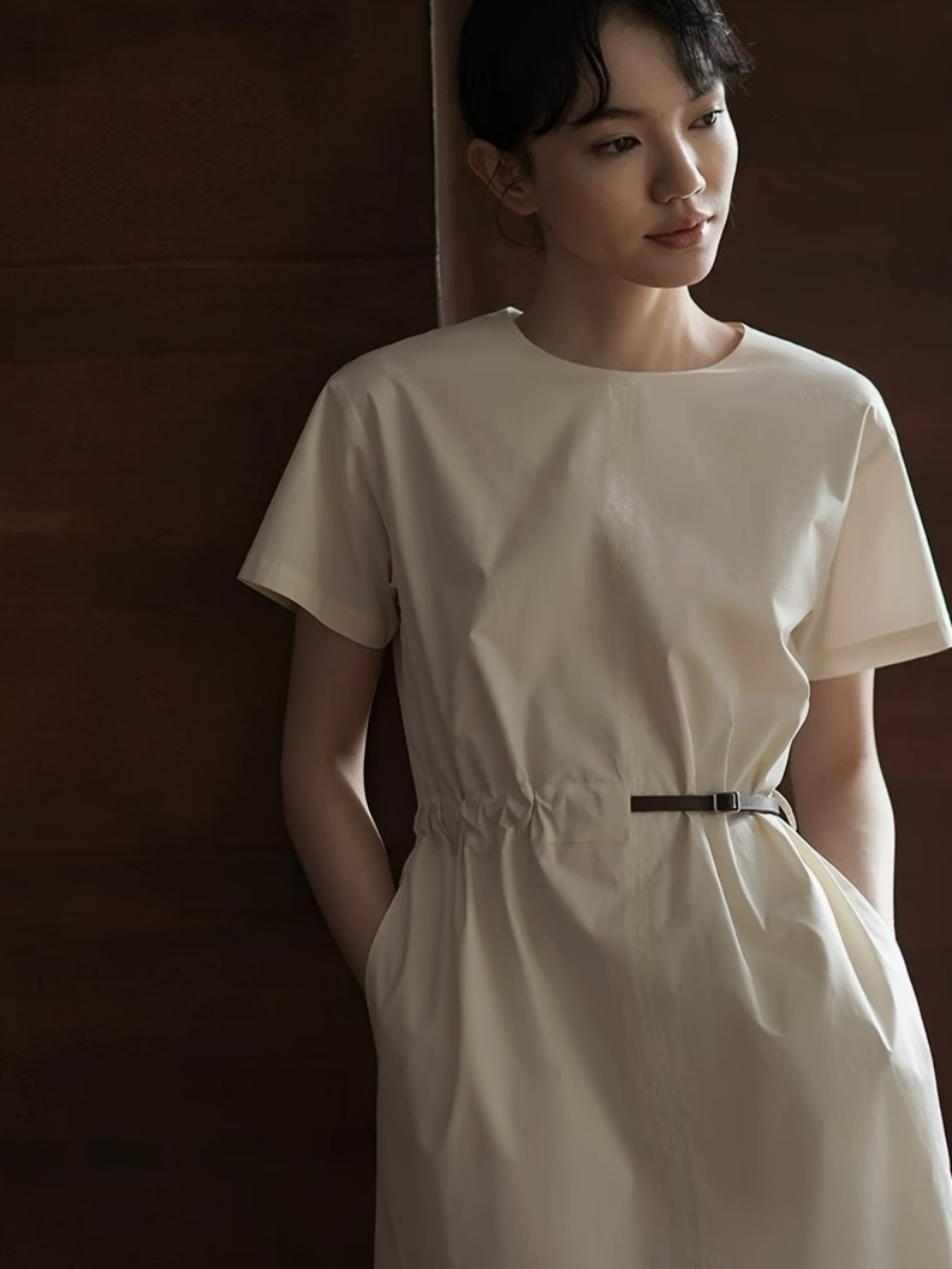 Hayes Cotton Midi Dress with Belt 