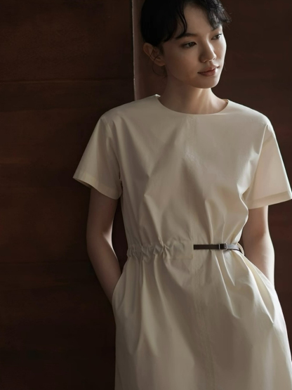 Hayes Cotton Midi Dress with Belt 