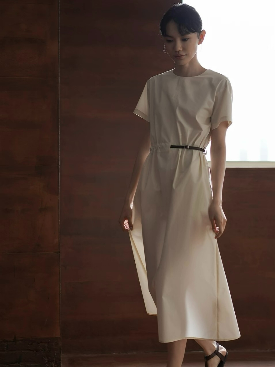 Hayes Cotton Midi Dress with Belt 