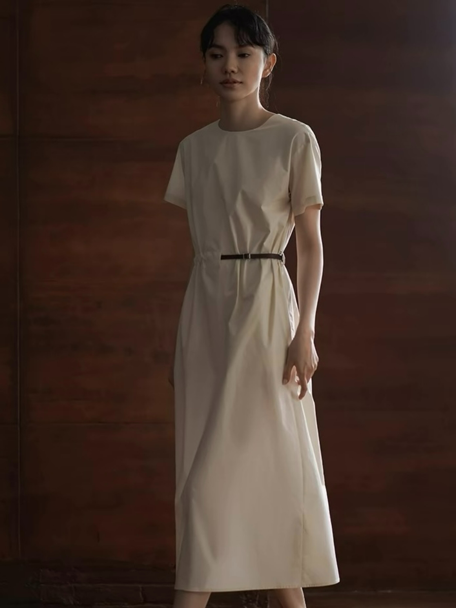Hayes Cotton Midi Dress with Belt 