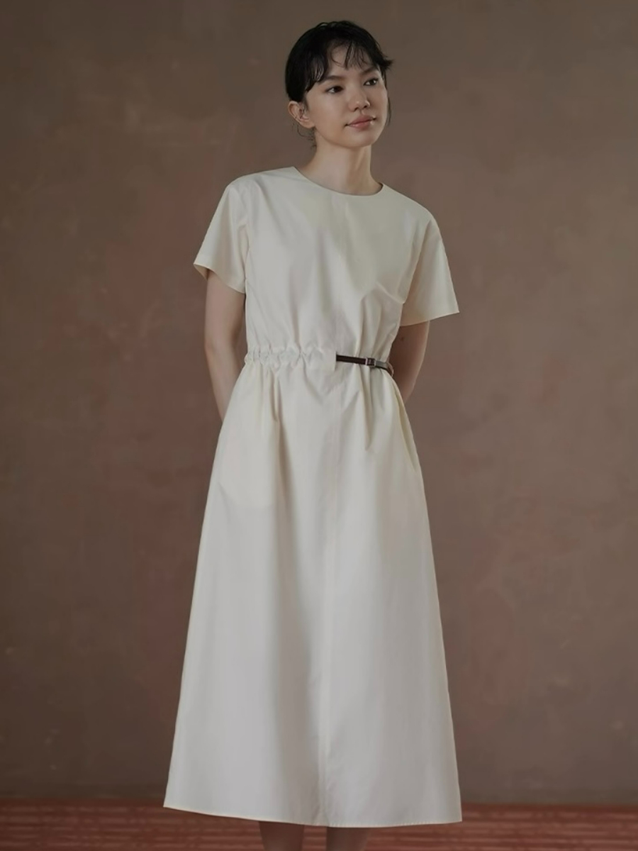 Hayes Cotton Midi Dress with Belt 
