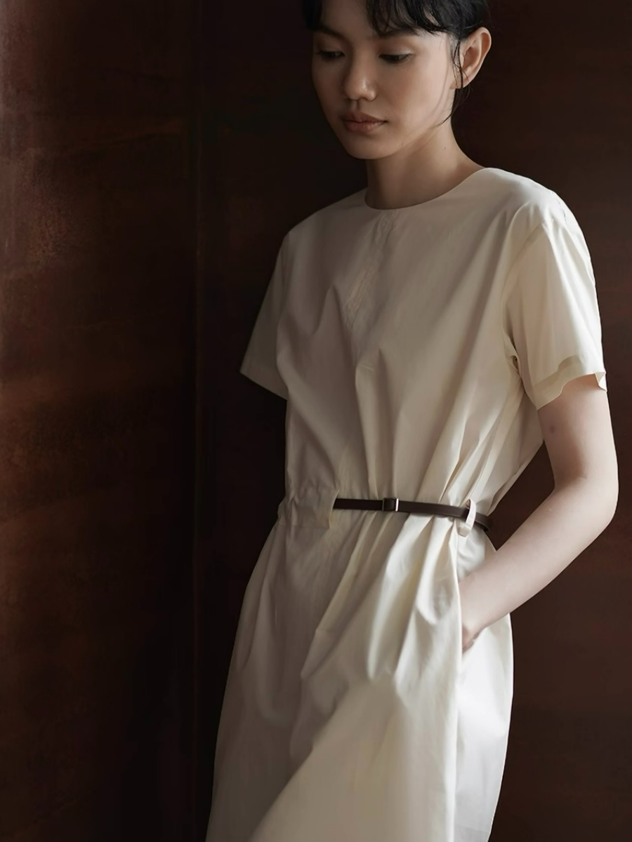 Hayes Cotton Midi Dress with Belt 
