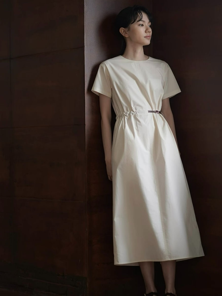 Hayes Cotton Midi Dress with Belt 