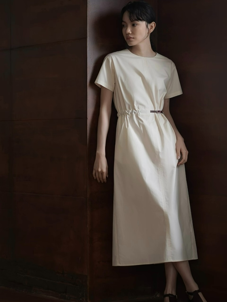 Hayes Cotton Midi Dress with Belt 