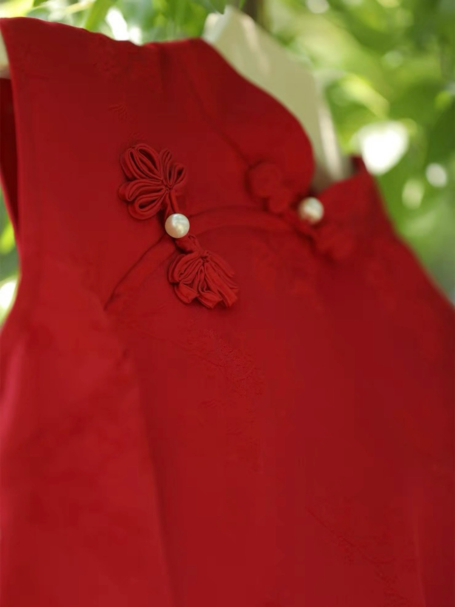 Ya Ju Sleeveless Jacquard Cheongsam-The Black Bow-