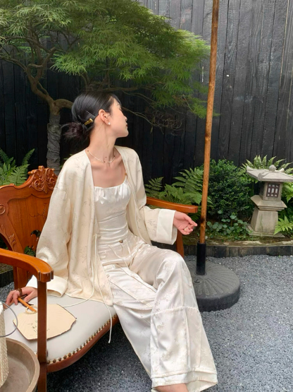 Xin Ai Bamboo Printing Delicate Oriental Top