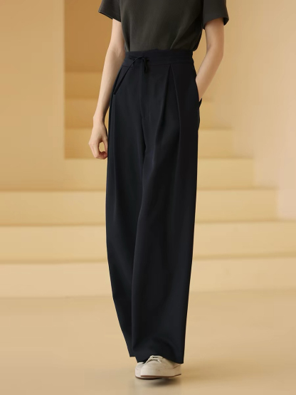 Huntter Casual Drawstring Chiffon Pants 