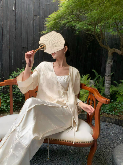 Xin Ai Bamboo Printing Delicate Oriental Top