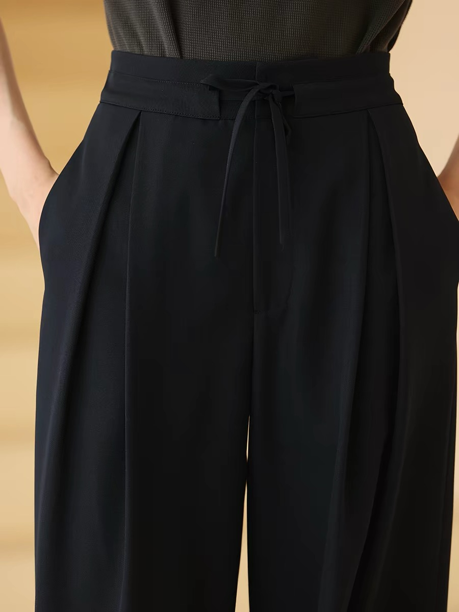 Huntter Casual Drawstring Chiffon Pants 