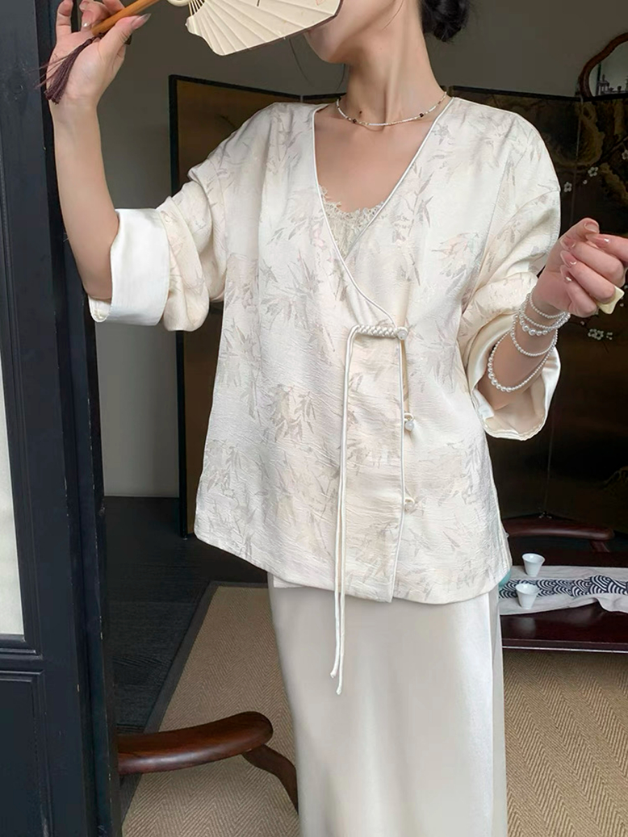 Xin Ai Bamboo Printing Delicate Oriental Top
