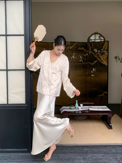 Xin Ai Bamboo Printing Delicate Oriental Top