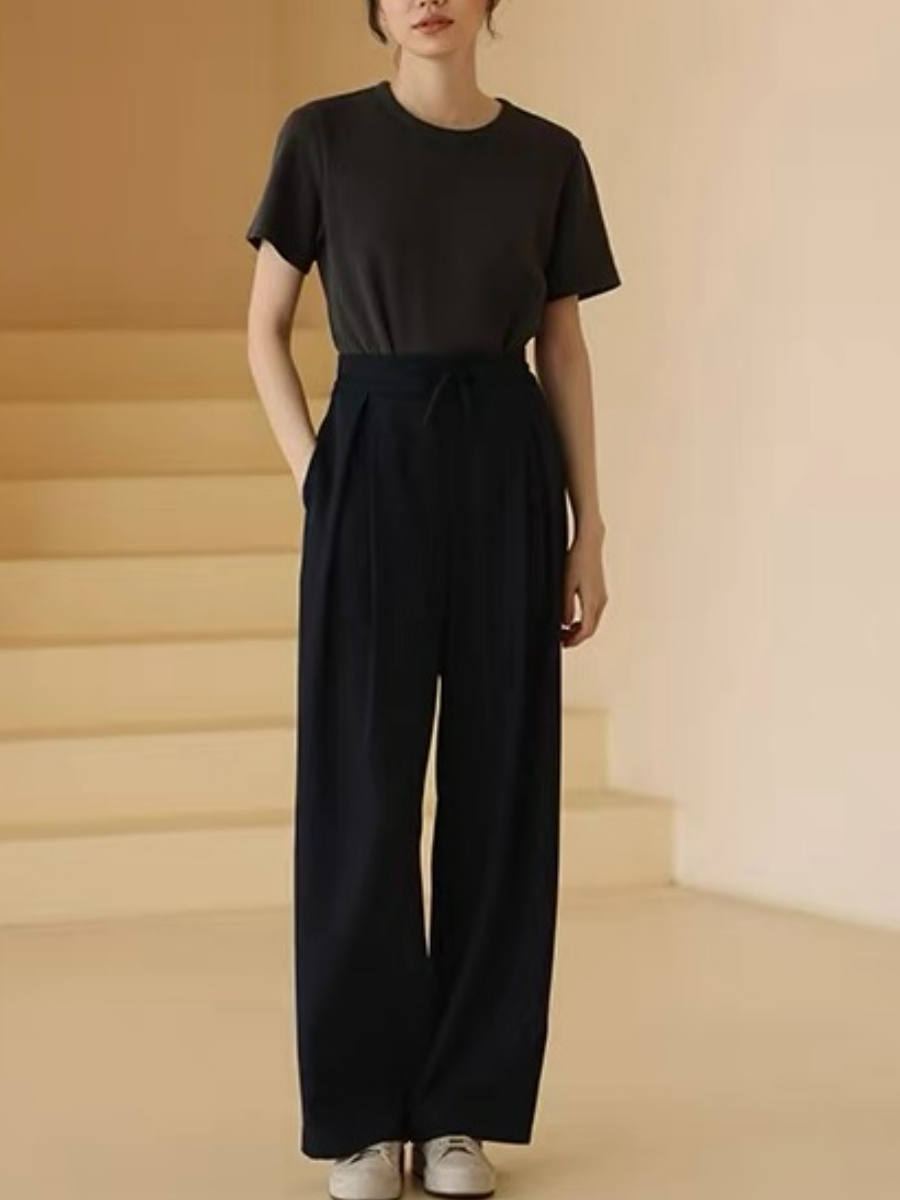 Huntter Casual Drawstring Chiffon Pants 