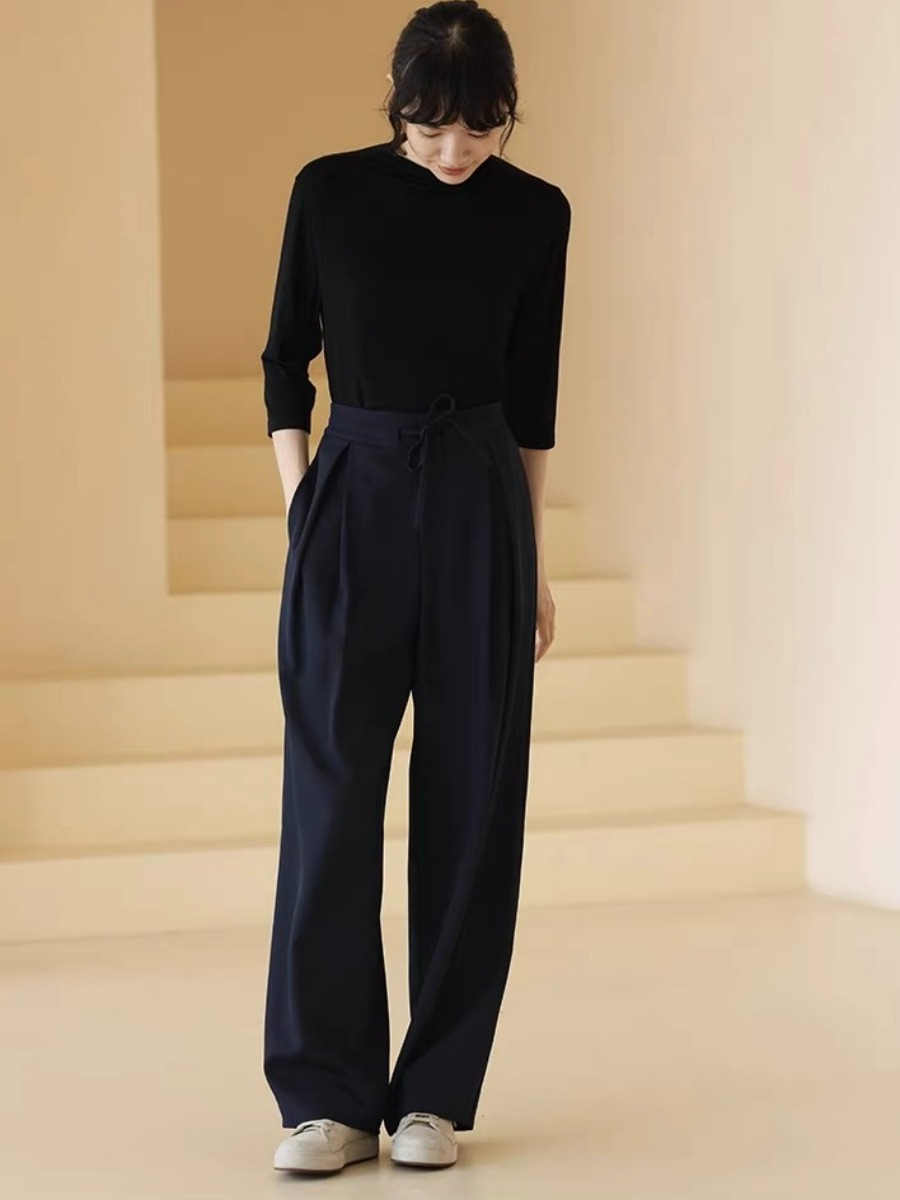 Huntter Casual Drawstring Chiffon Pants 