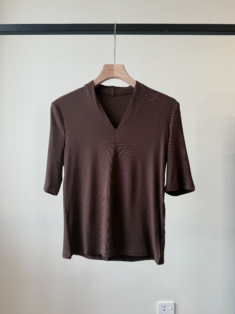 Katalynn Mid Sleeve V-Neck Knit Top