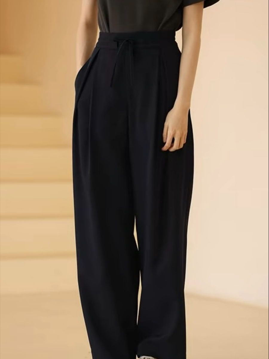 Huntter Casual Drawstring Chiffon Pants 