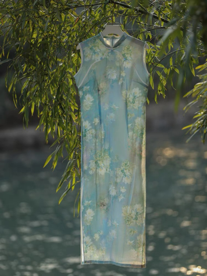 Ya Lv Sleeveless Cheongsam-The Black Bow-