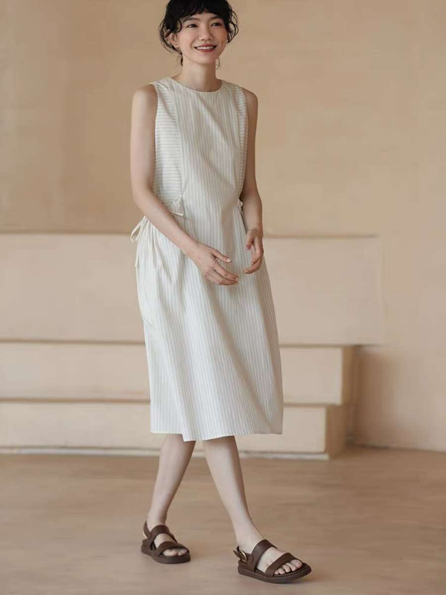 Hailey Drawstring Pocket Stripe Dress