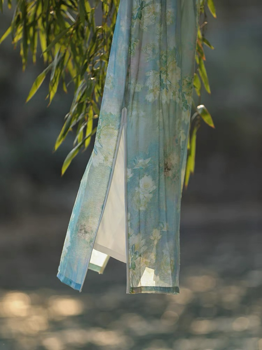 Ya Lv Sleeveless Cheongsam-The Black Bow-