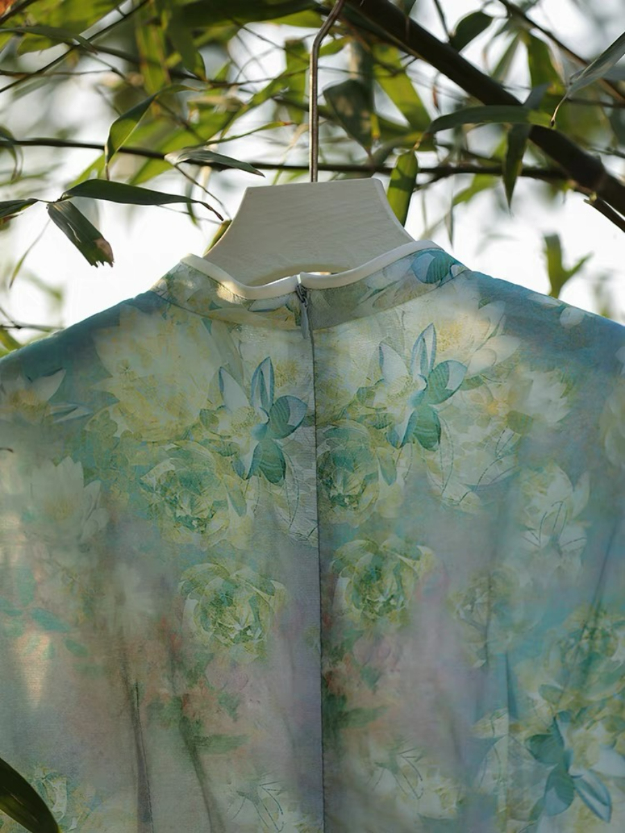 Ya Lv Sleeveless Cheongsam-The Black Bow-