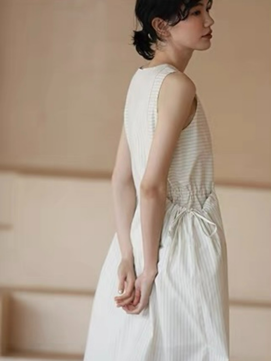 Hailey Drawstring Pocket Stripe Dress