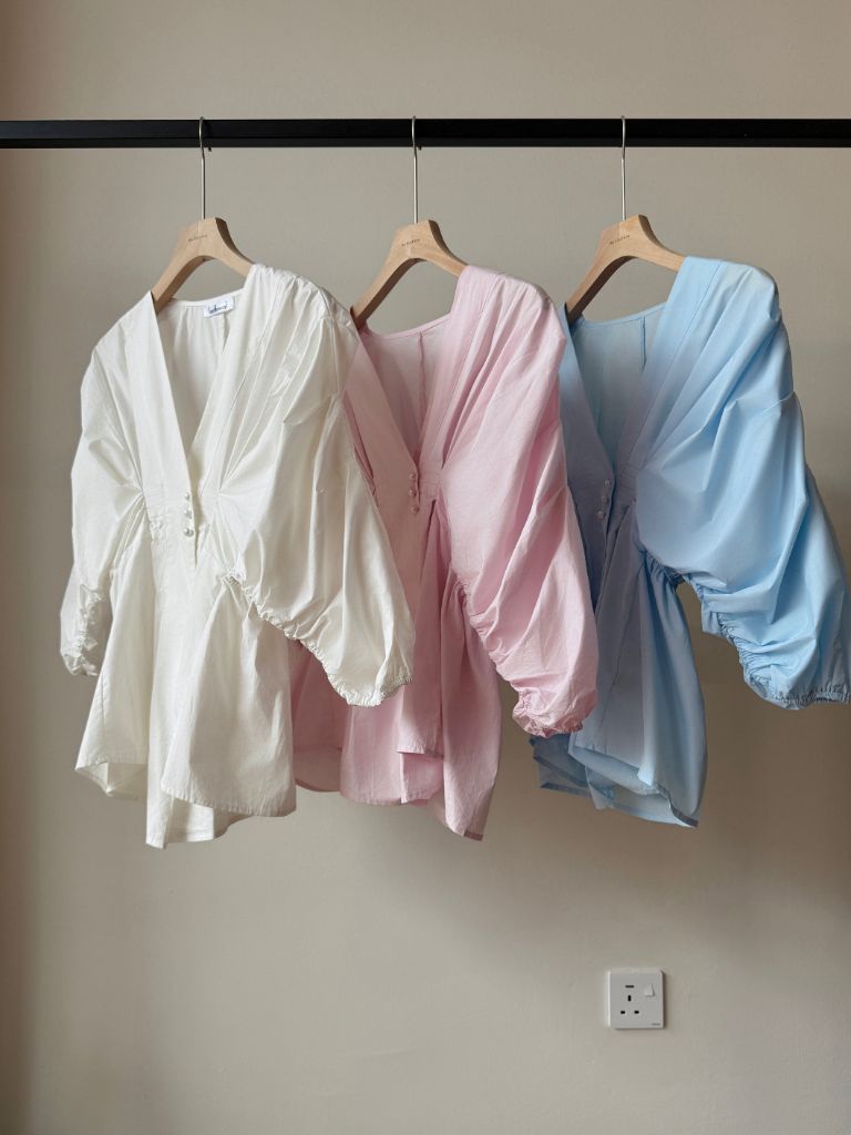 Vienna V Collar Ruched Top