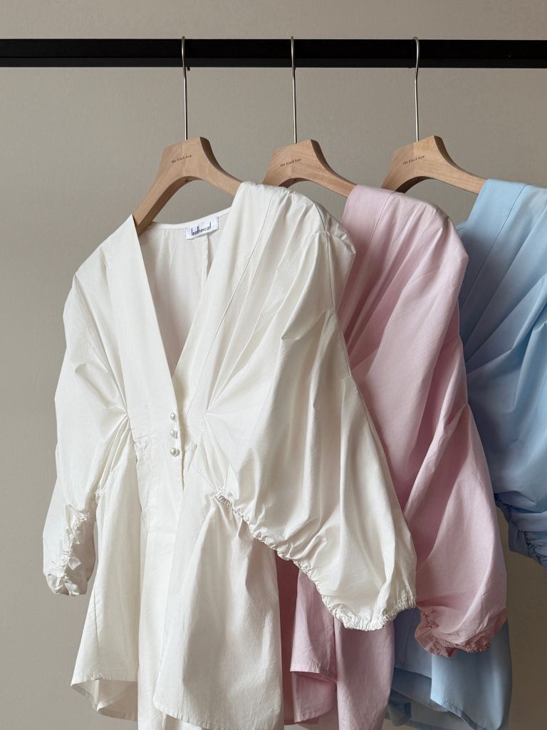 Vienna V Collar Ruched Top