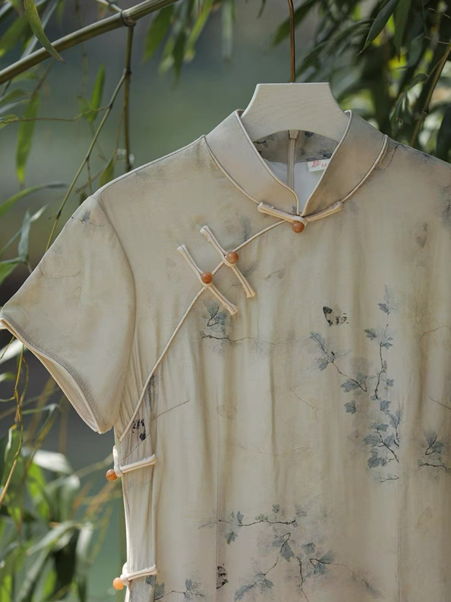 Ya Heng Short Sleeve Cheongsam-The Black Bow-