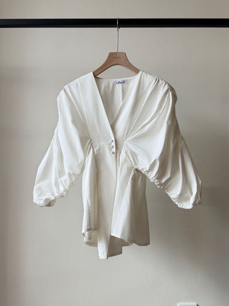 Vienna V Collar Ruched Top