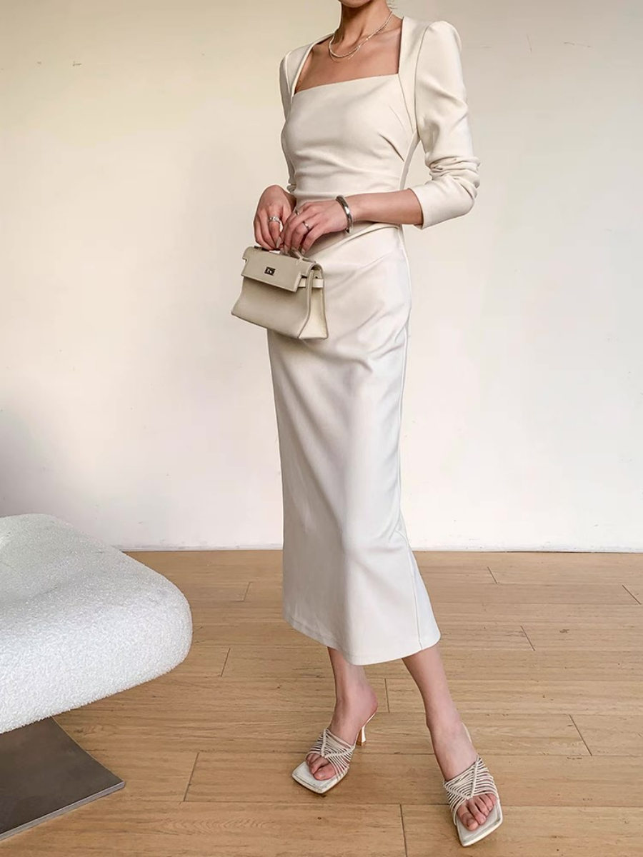 Xaana Queen Anne Square Neckline Dress