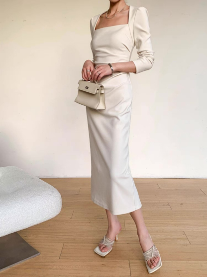 Xaana Queen Anne Square Neckline Dress