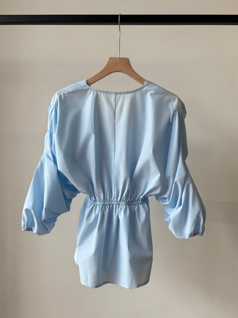 Vienna V Collar Ruched Top