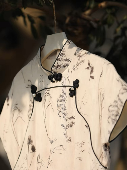 Ya Tao Monochrome Cheongsam-The Black Bow-
