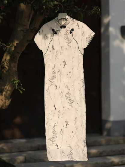 Ya Tao Monochrome Cheongsam-The Black Bow-