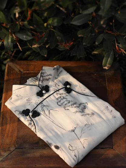 Ya Tao Monochrome Cheongsam-The Black Bow-