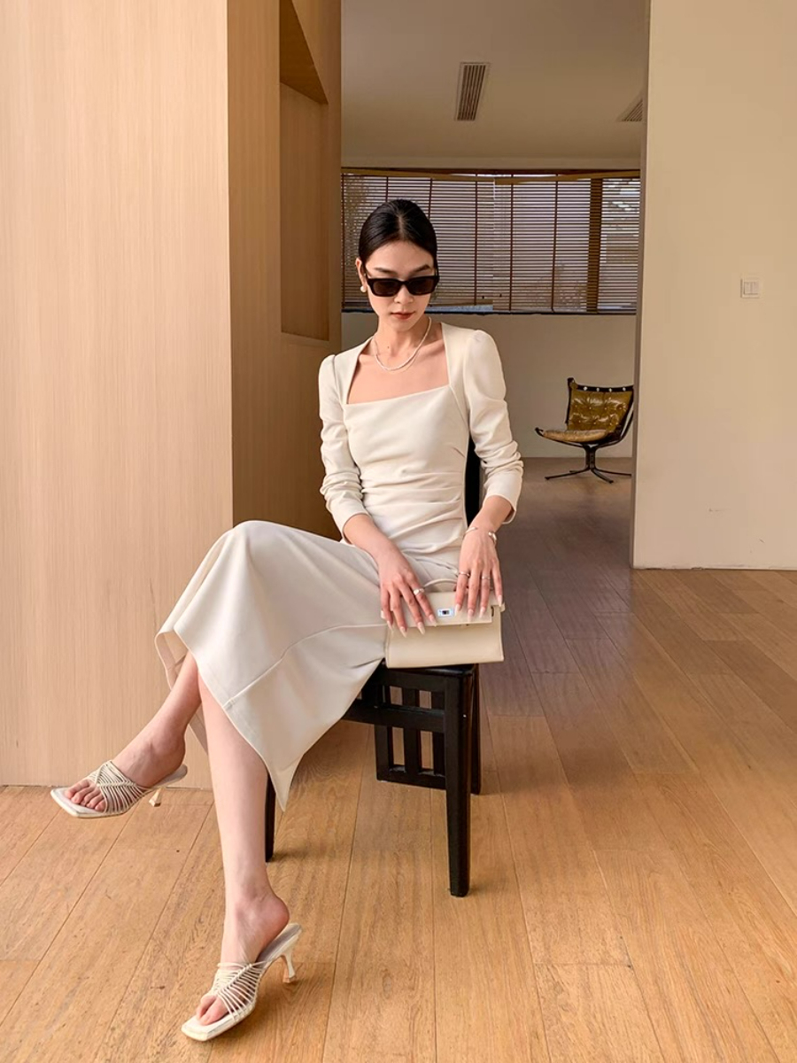 Xaana Queen Anne Square Neckline Dress