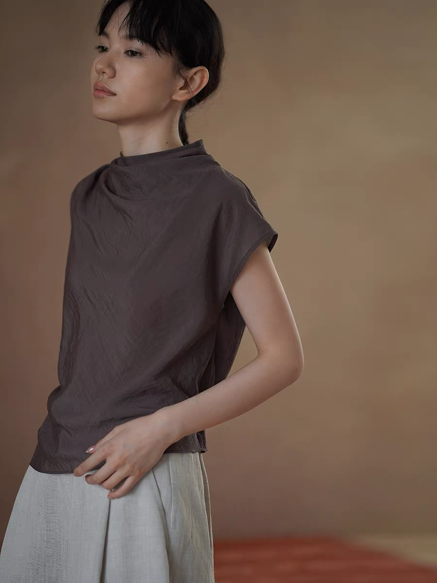 Haven Draped Collar Top