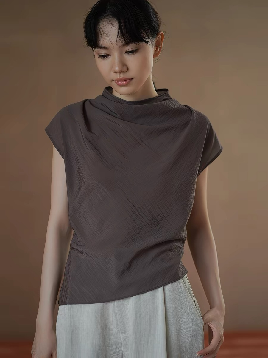 Haven Draped Collar Top