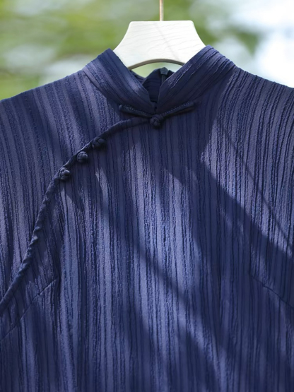 Ya Shen Stripe Cheongsam-The Black Bow-