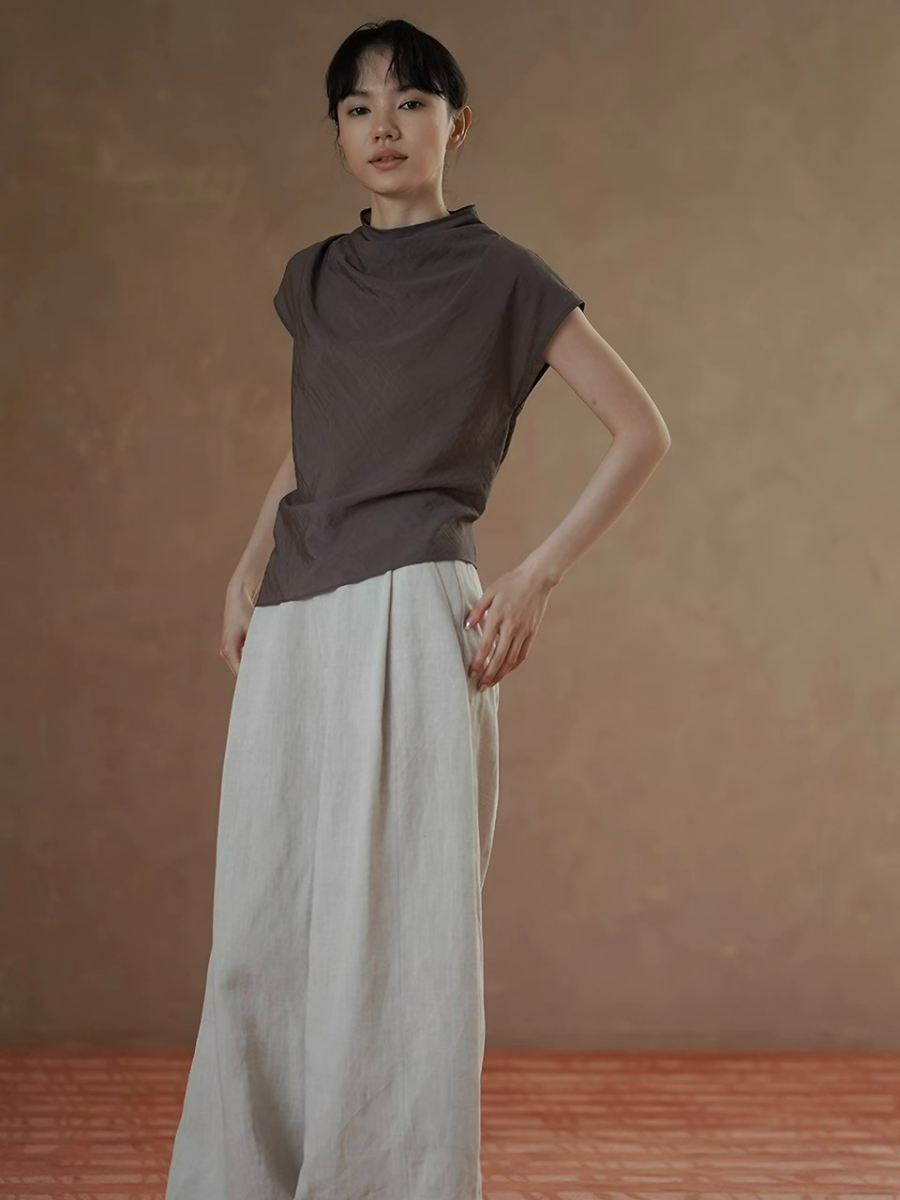 Haven Draped Collar Top