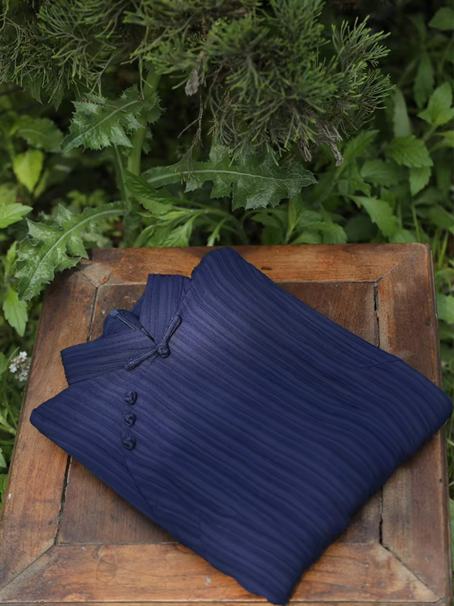 Ya Shen Stripe Cheongsam-The Black Bow-