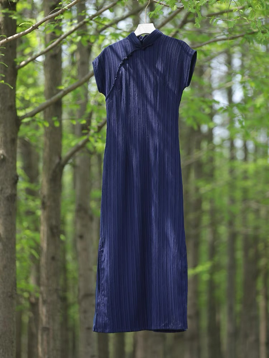 Ya Shen Stripe Cheongsam-The Black Bow-