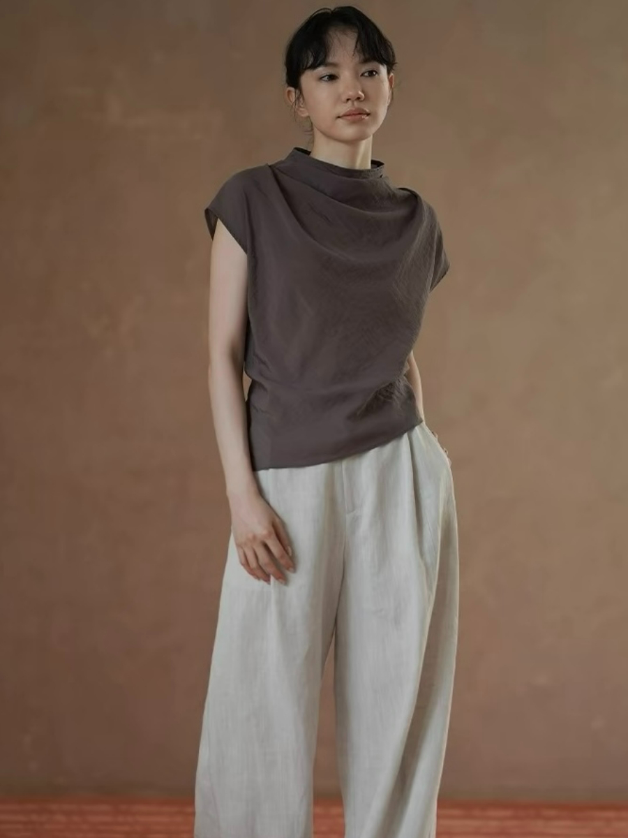 Haven Draped Collar Top