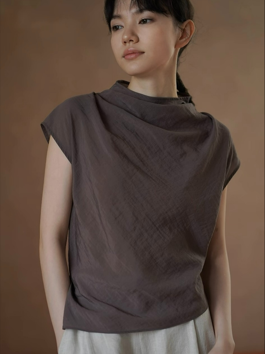Haven Draped Collar Top