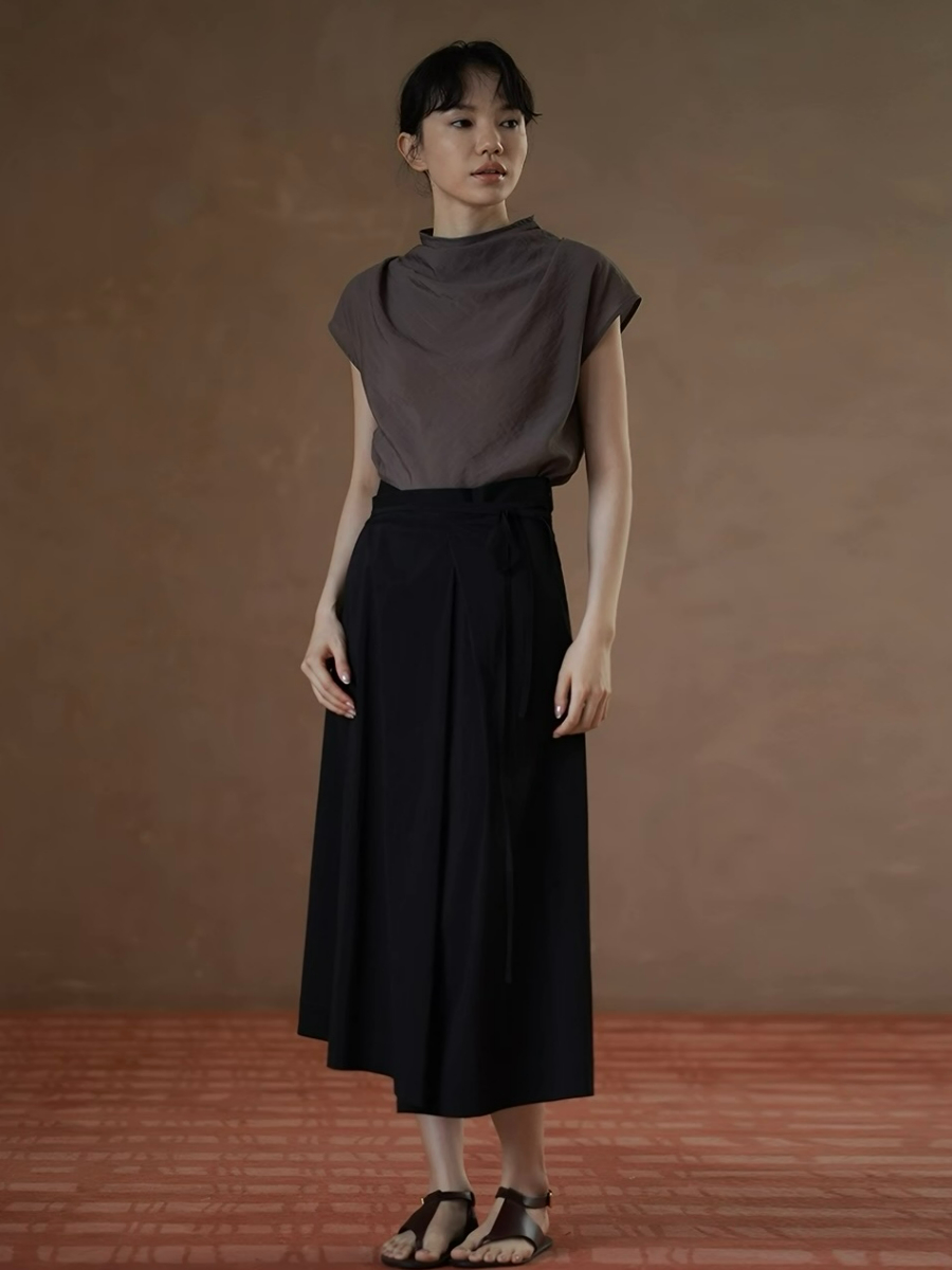 Haven Draped Collar Top