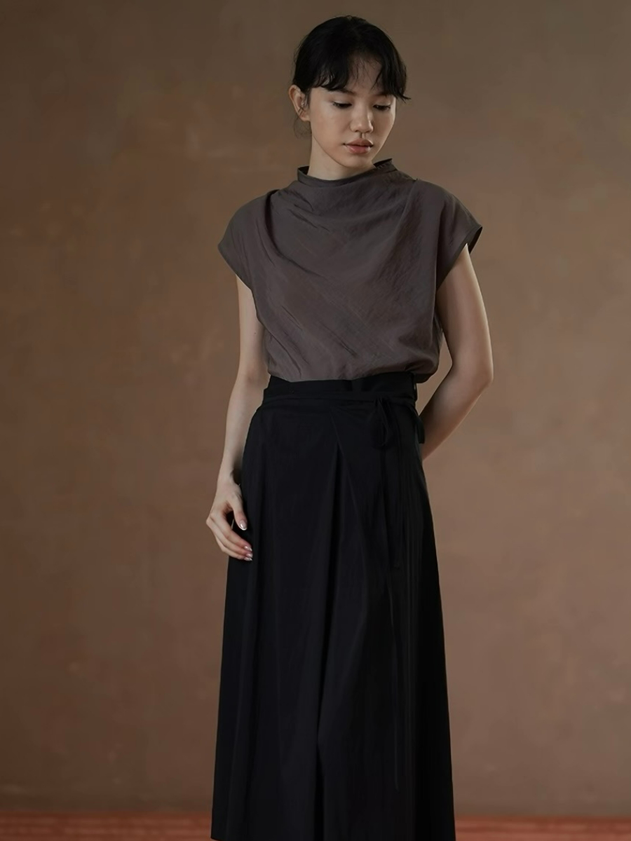 Haven Draped Collar Top
