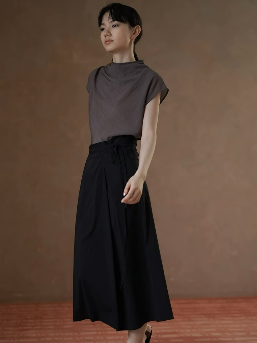 Haven Draped Collar Top