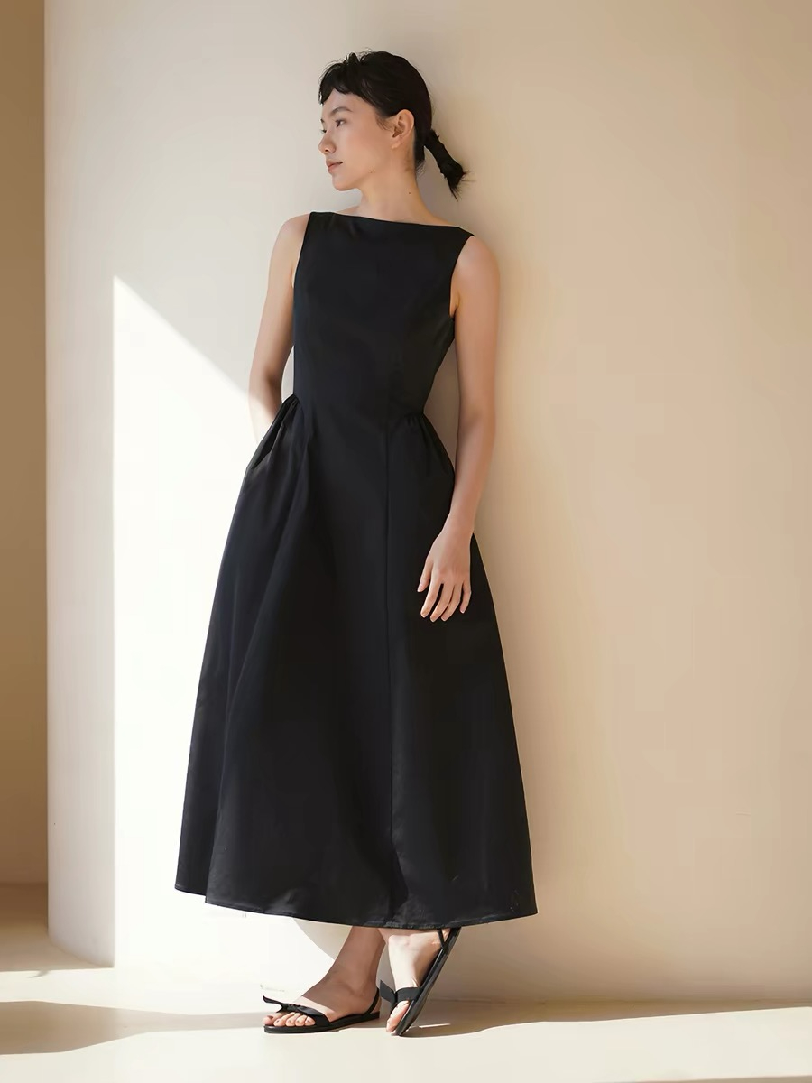 Heidi Boat Neck Hepburn Dress