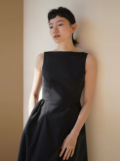 Heidi Boat Neck Hepburn Dress